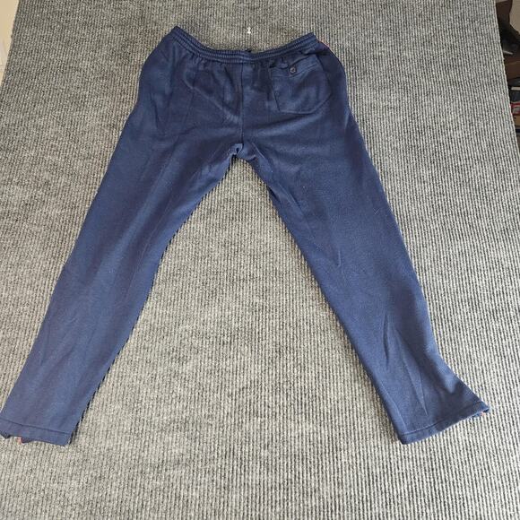 Vintage Nike Pants Mens MEDIUM Navy Fleece Track Sweatpants Zip Hem 90s - Picture 2 of 16